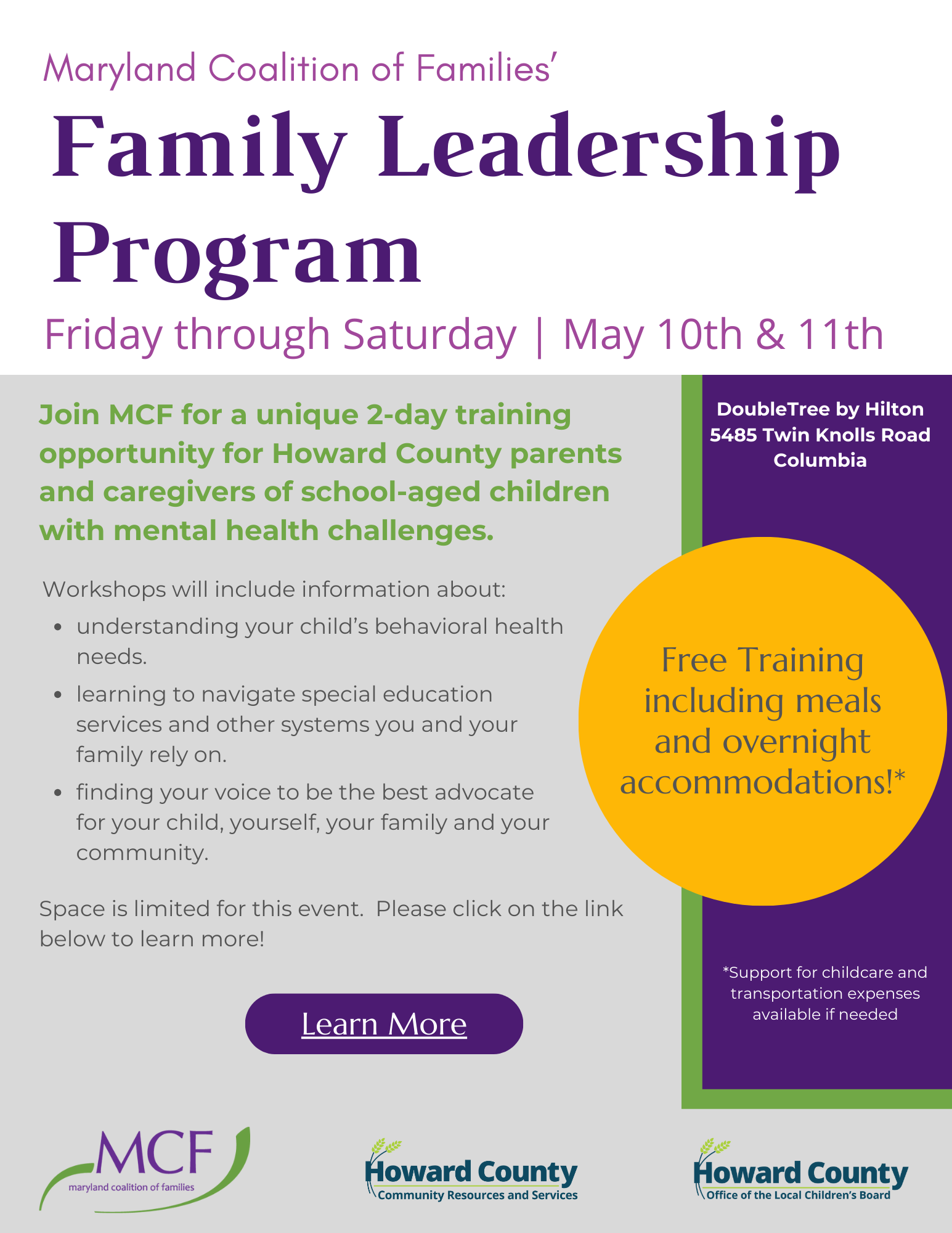 Howard County Family Leadership Program - Maryland Coalition of Families